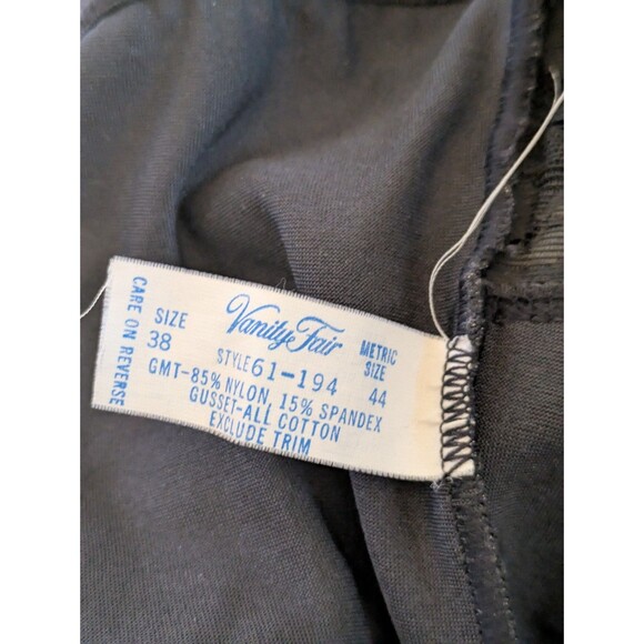 Vintage Vanity Fair Black Nylon Lace Slip Dress Size 38 Coquette Witchy Grunge - Picture 4 of 7